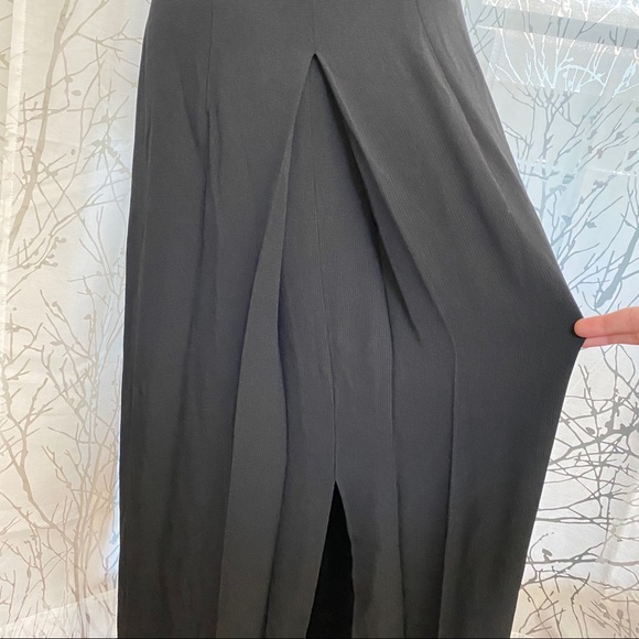 Vintage Giorgio Armani black ribbed sleeveless square neck low back maxi dress - Picture 7 of 9